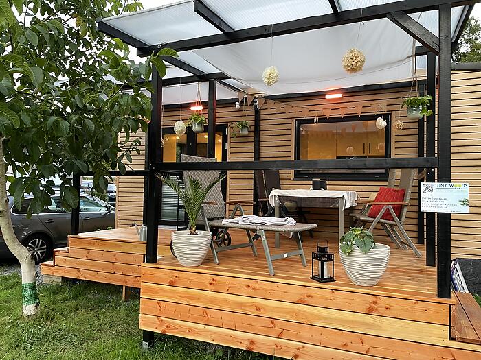 Terrasse eines Tiny House
